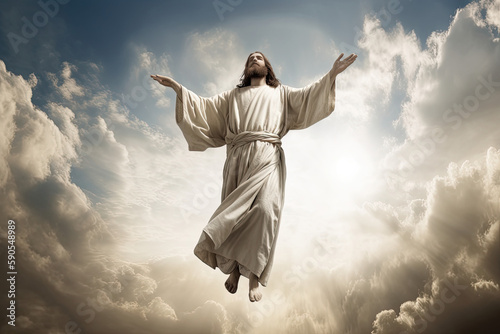  the resurrected Jesus Christ ascending to heaven, generative AI