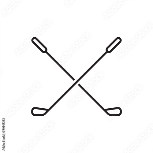 Golf club stick vector icon. Golf clubs flat sign design illustration. Golf stick symbol pictogram. UX UI icon