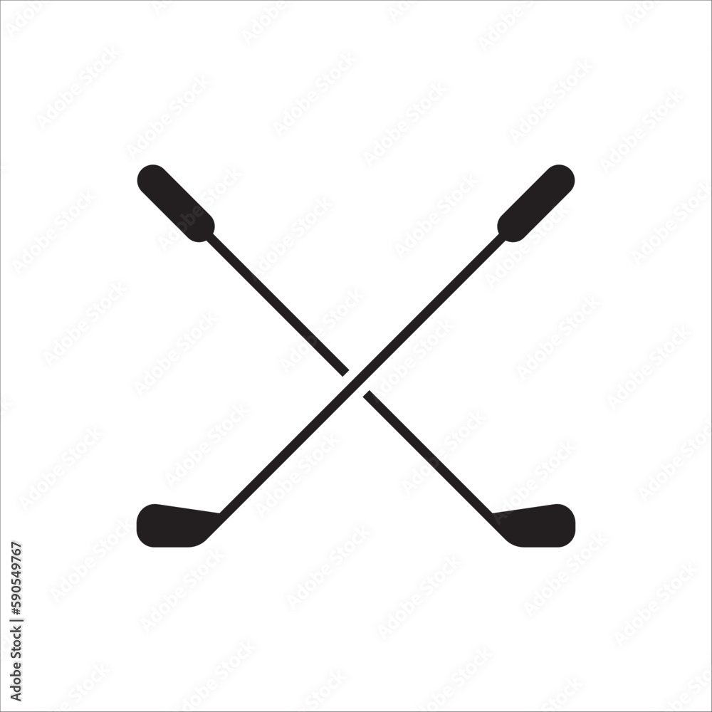 Golf club stick vector icon. Golf clubs flat sign design illustration. Golf stick symbol pictogram. UX UI icon Golf club stick vector icon. Golf clubs flat sign design illustration. Golf stick symbol pictogram. UX UI icon