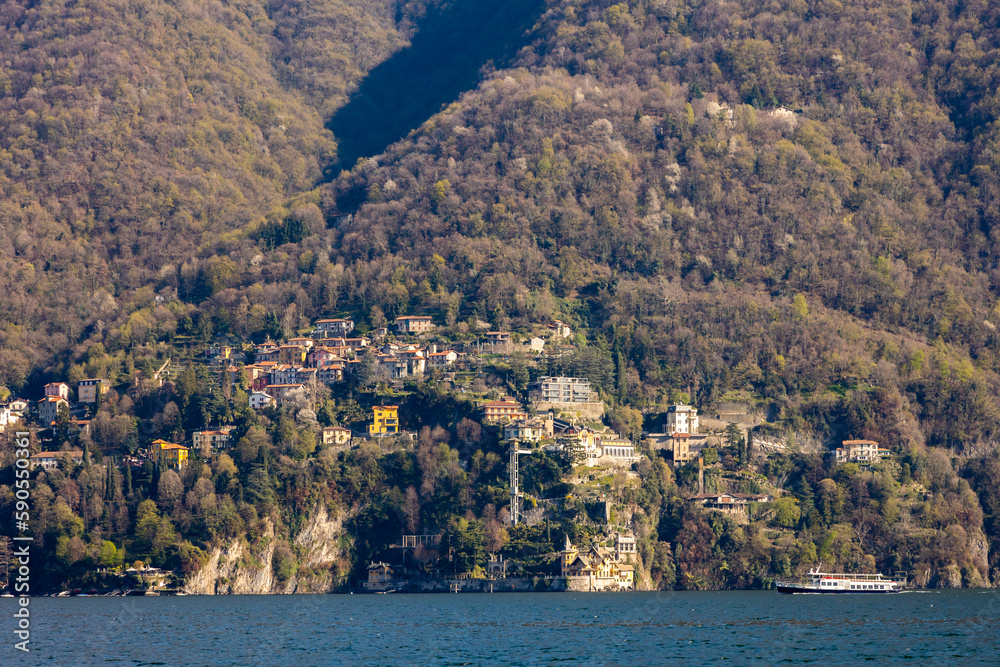 Lago di Como, Lake Como, Italy, with Palacio's in summer