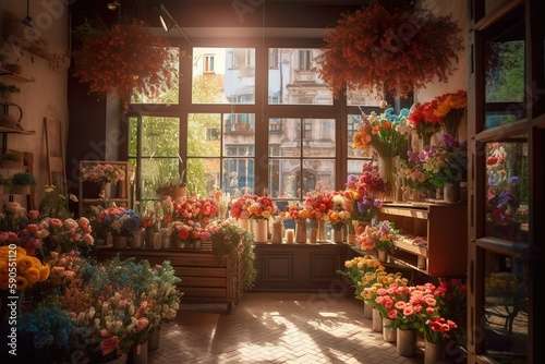 A Blooming Haven: Capturing the Charm of a Flower Shop. Generative AI © Radomir Jovanovic