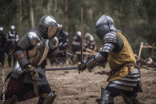 medieval knight in armour created with Generative AI technology