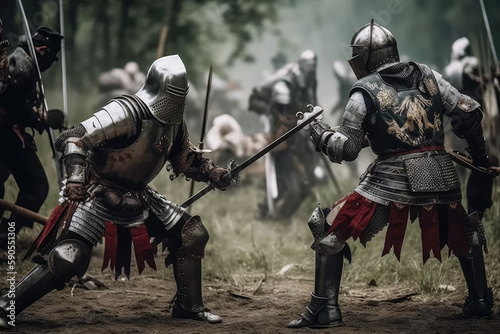 medieval knight in armour created with Generative AI technology