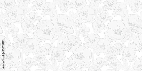 floral pattern vector. White flowers on white background