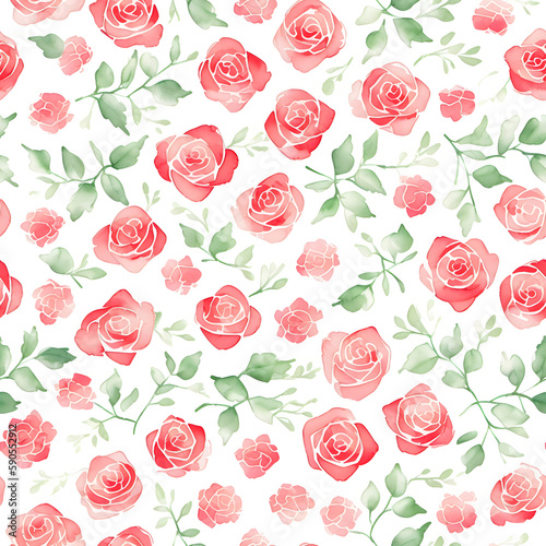 Seamless roses pattern