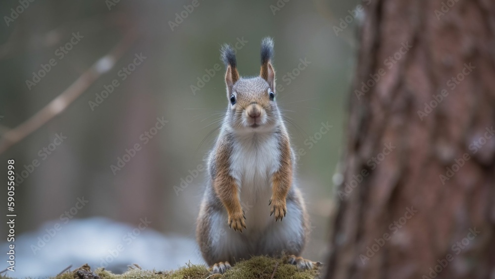 Forest's Sweetheart: An Adorable Squirrel Enjoying a Delightful Treat Forest's Sweetheart: An Adorable Squirrel Enjoying a Delightful Treat