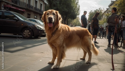 Street Charm: A Stray Golden Retriever Captures Hearts with Its Affectionate Demeanor