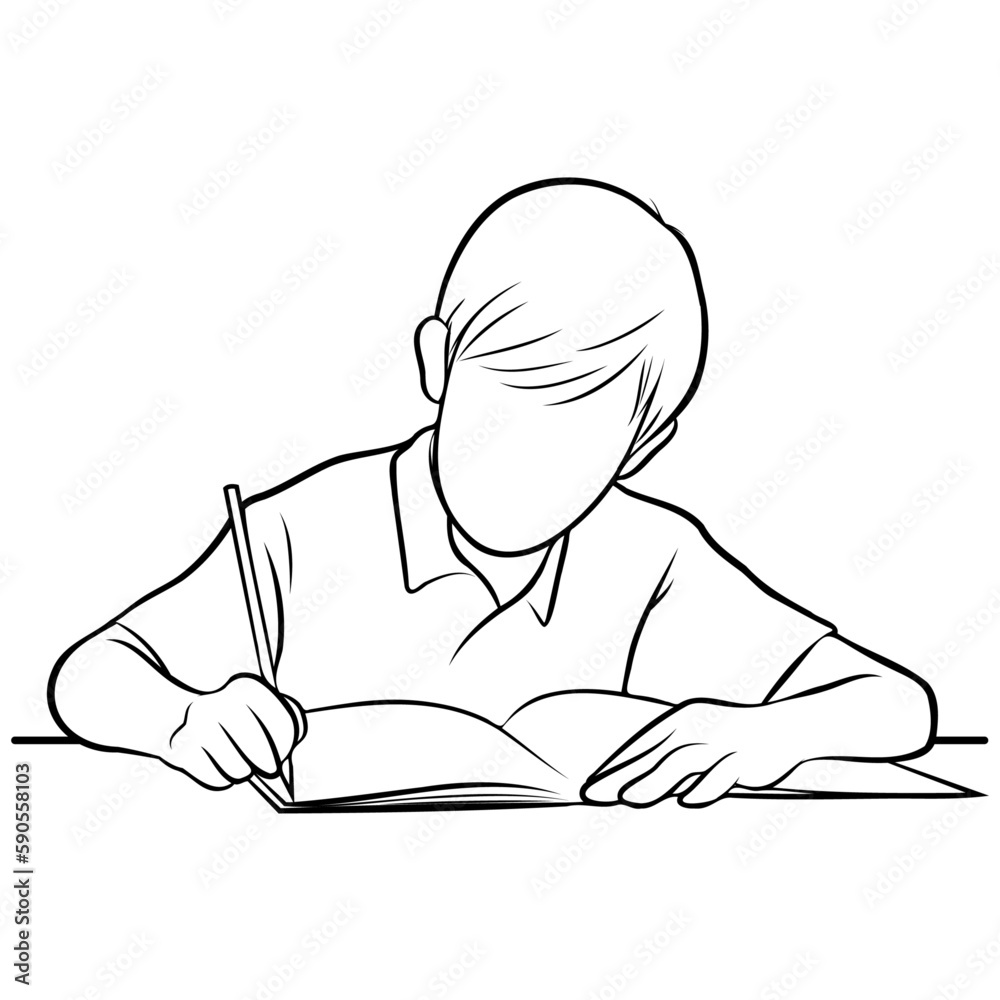 Student Reading Book and Learning. Student Reading Book and Learning.