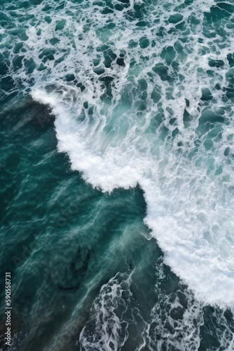 Waves on the rocks. AI generated art illustration. © Дима Пучков