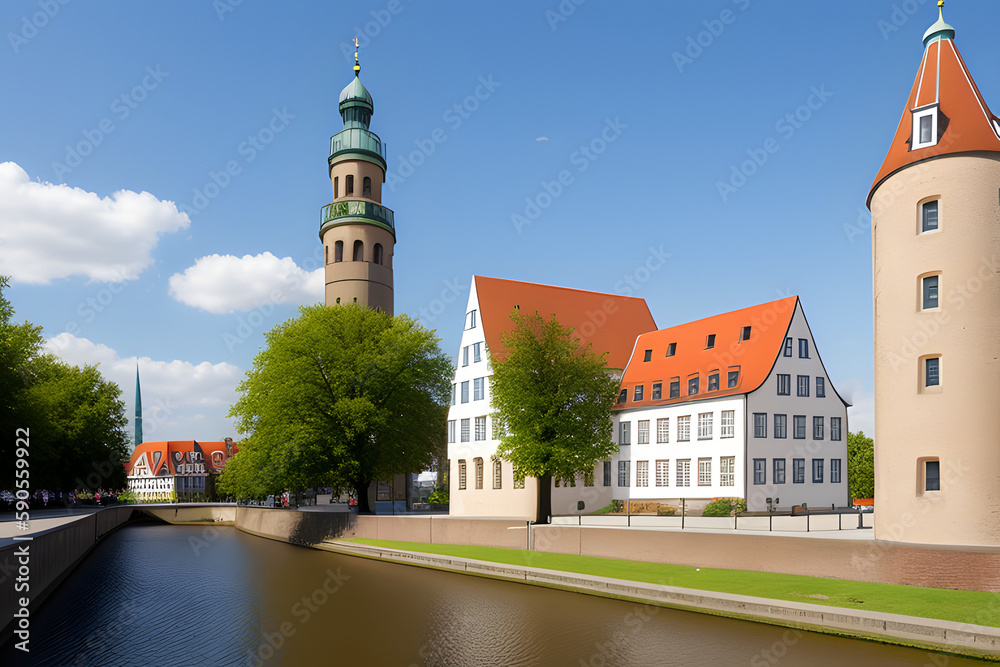 Tower and building of the Olden burg university in Wilhelmshaven, Germany