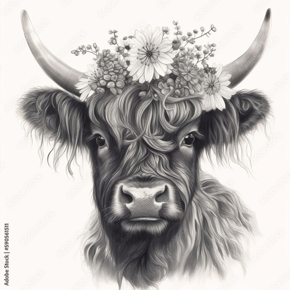 Cow Pencil Drawing Vector Images over 230