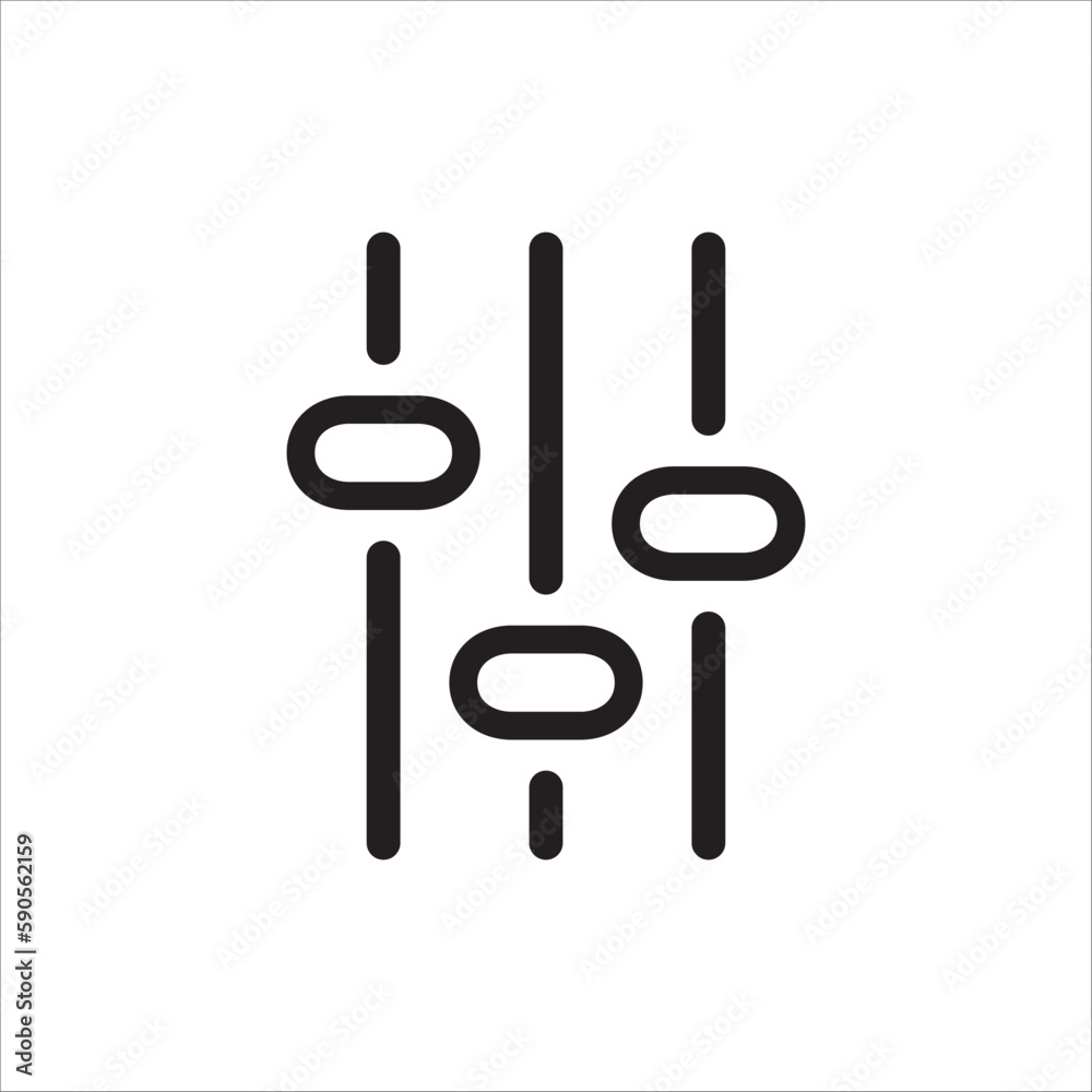 Sound mixer vector icon. Studio DJ disco club sound mixer flat sign design illustration. Sound mixer symbol pictogram.  UX UI icon