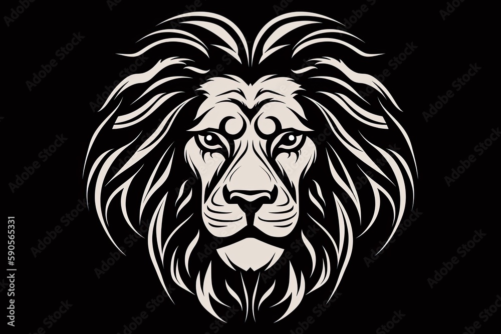 image of a lion in the style of Iconography