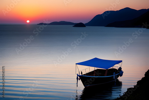 Boat at sunset