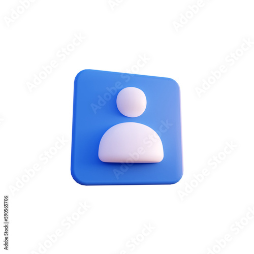 Contact icon illustration 3d render isolated perspective view PNG transparent