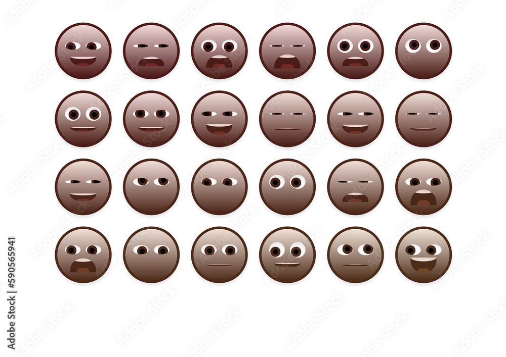 set of faces emoji smileys