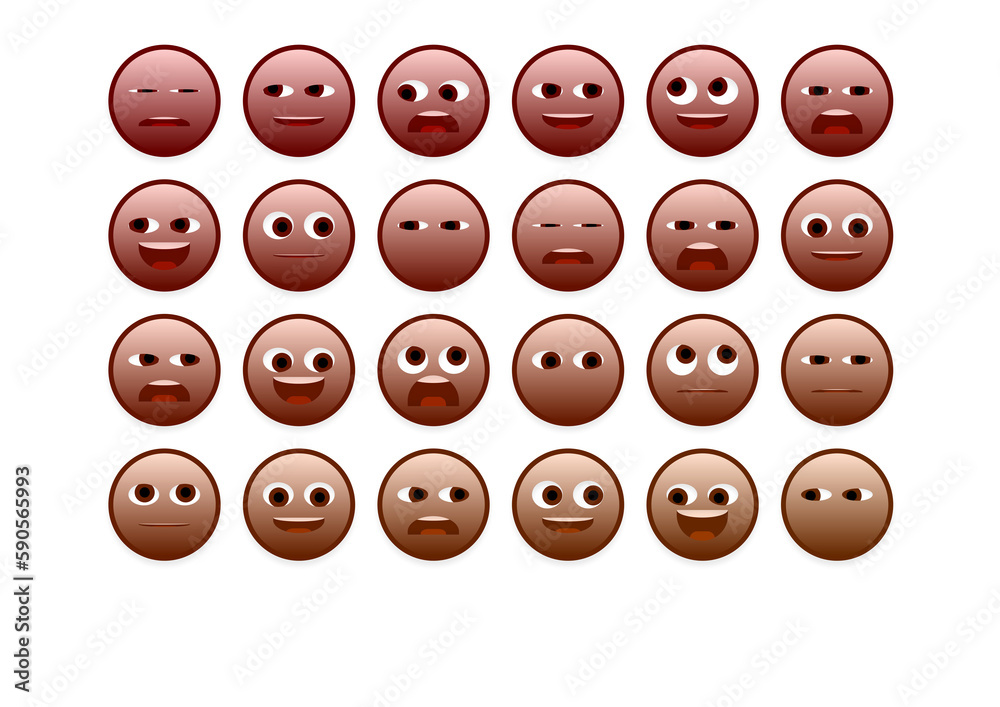 set of faces emoji smileys
