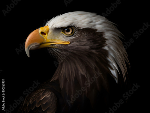 Detailed photo of an eagle's head, generate ai