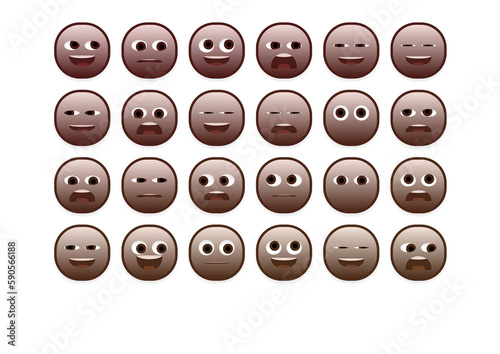 set of faces emoji smileys