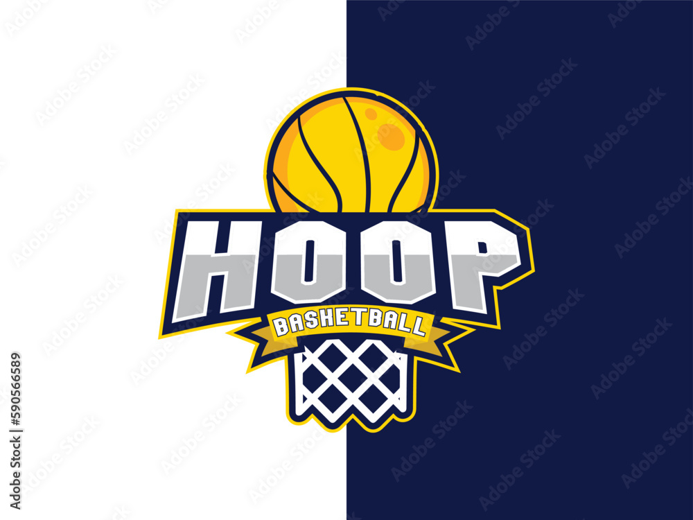 Modern professional basketball logo design, hoop logo basketball team emblem 