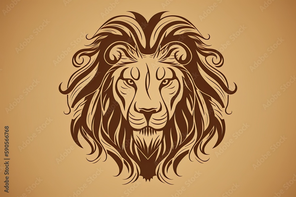image of a lion in the style of Iconography 