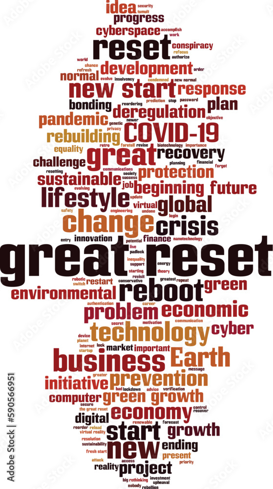 Obraz premium Great reset word cloud