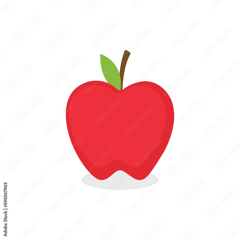 red apple on white