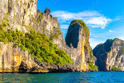 Beautiful tropical limestone islands on Koh Phi Phi Leh Thailand.