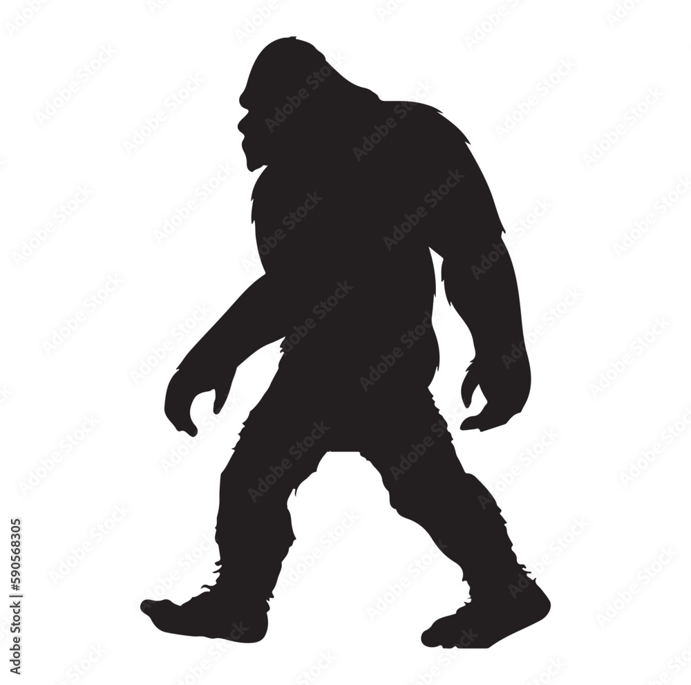 Bigfoot Silhouettes Vector And Bigfoot Concept Illustration Stock Bigfoot silhouettes vector and bigfoot concept illustration stock