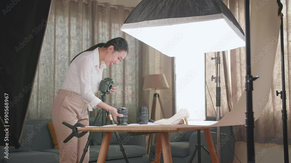 Asian Female Photographer Changing Camera'S Lens While Taking Photos Of Women'S Shoes In Home Studio
Asian Female Photographer Changing Camera'S Lens While Taking Photos Of Women'S Shoes In Home Studio