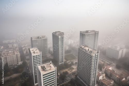 Kinshasa Democratic Republic of the Congo centrum city in fog  generative artificial intelligence 