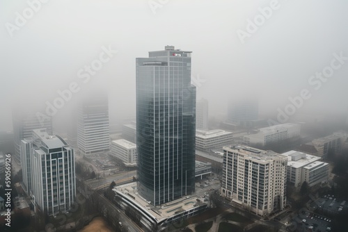 Atlanta United States centrum city in fog, generative artificial intelligence