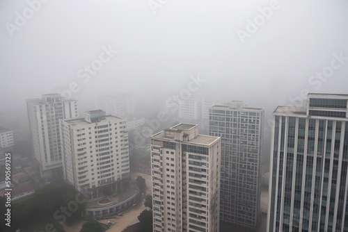 Dhaka Bangladesh centrum city in fog   generative artificial intelligence
