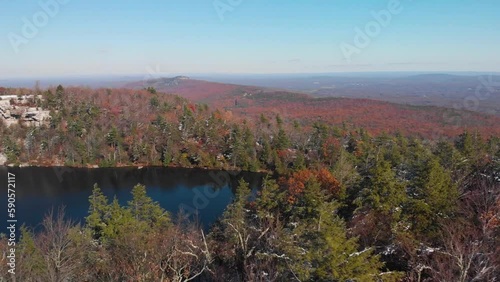Minnewaska lake aerial footage USA