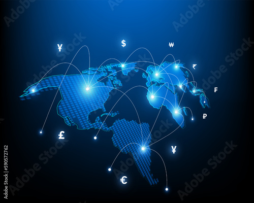 network of money transfers and currency exchange