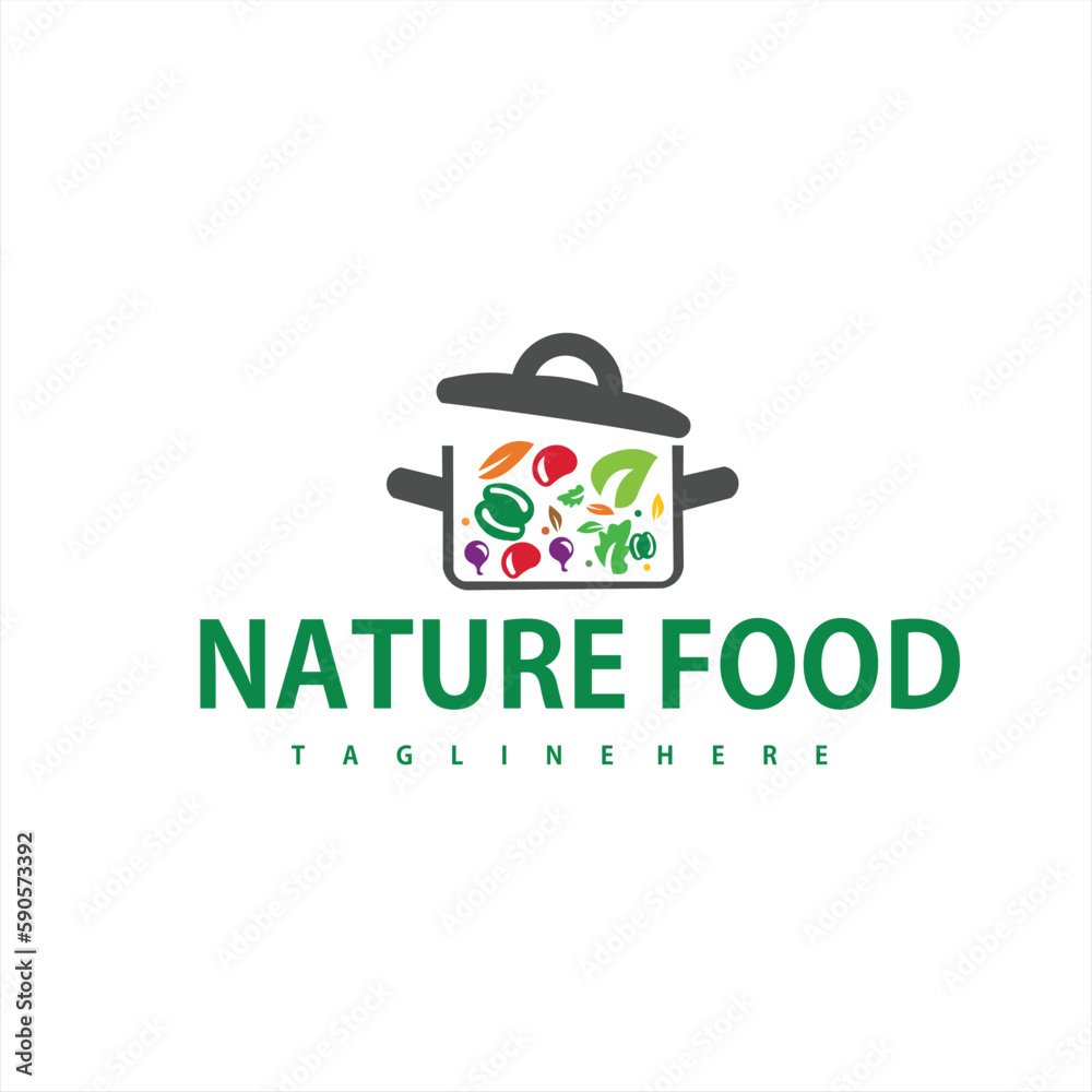 natural cuisine logo serving fresh vegetables ready to eat natural cuisine logo serving fresh vegetables ready to eat