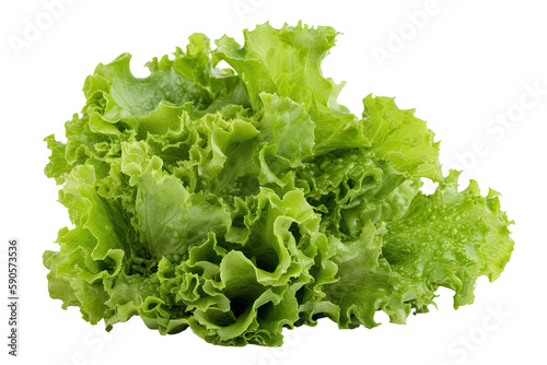 fresh lettuce isolated on transparent background made with generative ai