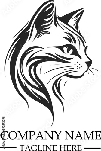 cat head logo vector icon, creative modern simple logo