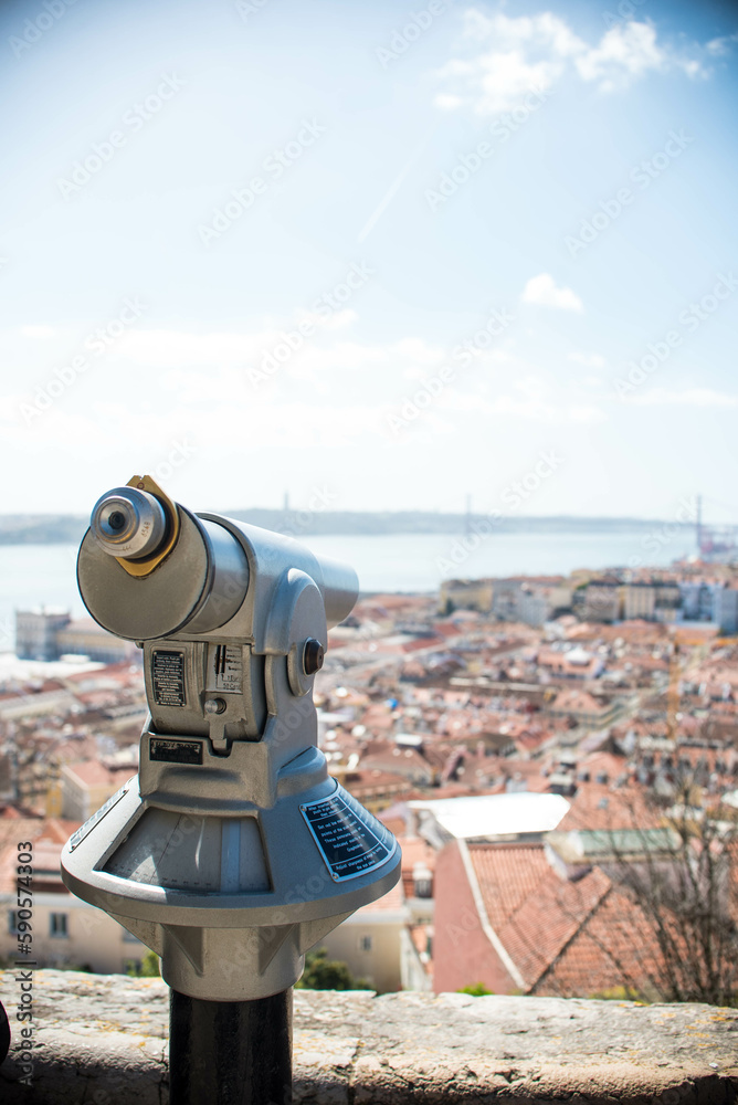 Lindas casas desde la altura en Lisboa Portugal