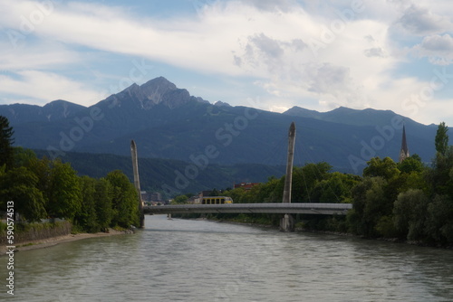 Wallpaper Mural Austrian Mountains with city cable car Torontodigital.ca