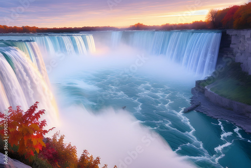 Vászonkép Niagara Falls in Ontario Canada during sunrise