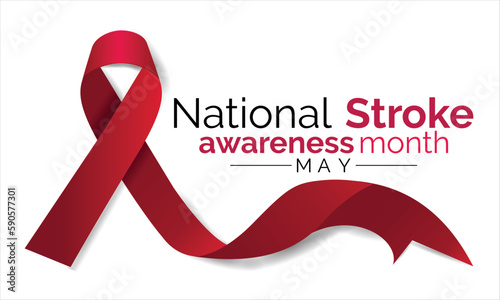 National Stroke awareness month is observed every year in May . Template for background, banner, card, poster.