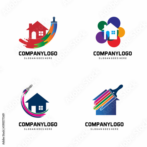 set of house paint logo vrctor icon photo