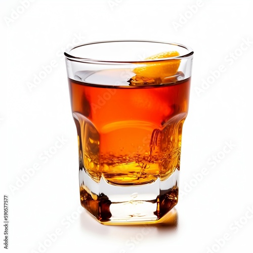 Glass of appetizer on white background, ai generated