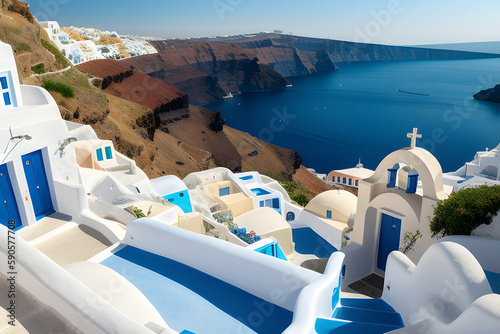 in Oia the most beautiful village of Santorini island in Greece