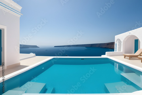pool at villa over sea