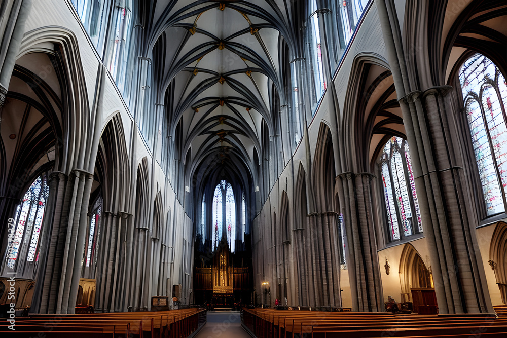 Gothic cathedral in Utrecht, The Netherlands