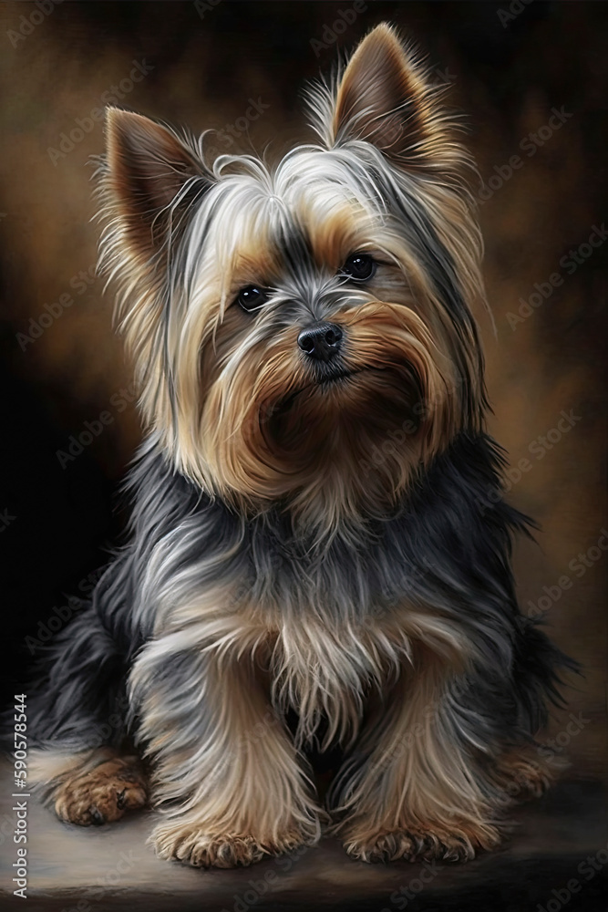 Generative AI illustration studio portrait style image of pedigree pet dog breed Generative AI illustration studio portrait style image of pedigree pet dog breed