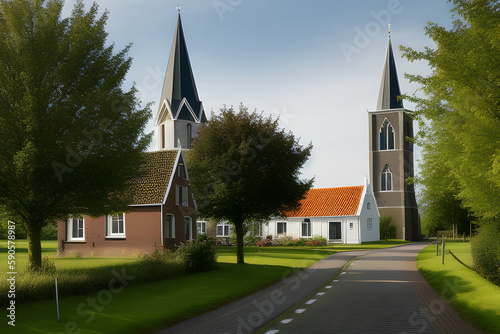 Canvas-taulu Makkum, Friesland province, The Netherlands