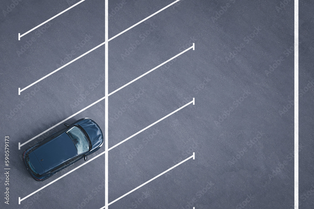 samochód parkujący widziany z drona - car parking by drone, from drone